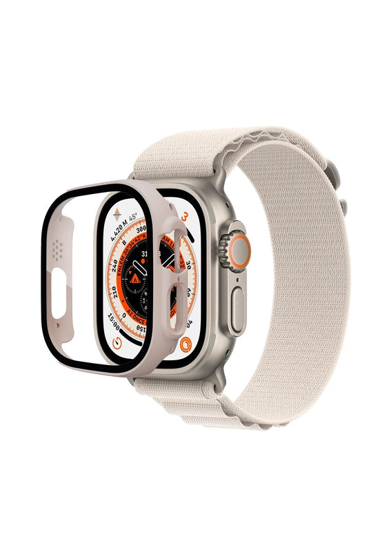 Watch Ultra 49mm Desert Camlı Kasa Ekran Koruyucu - Gold