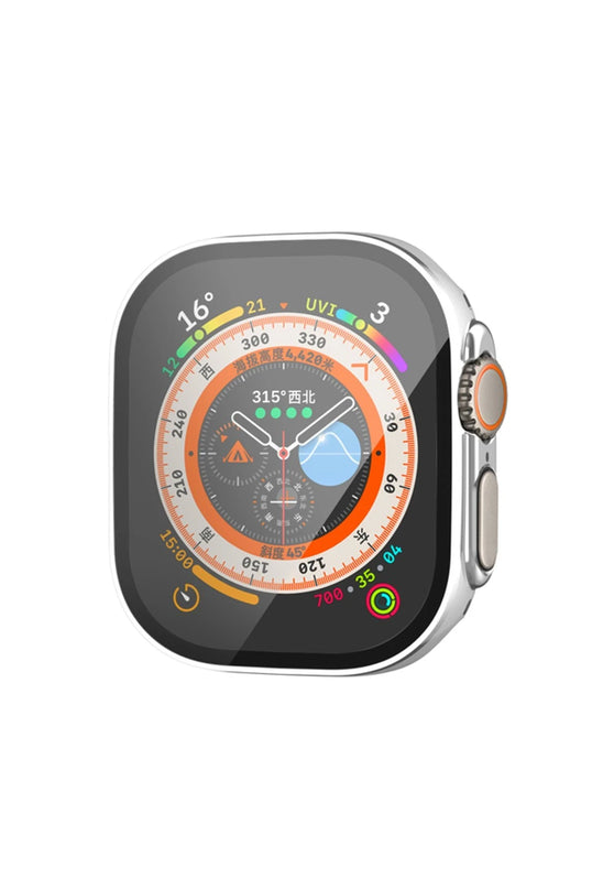 Watch Ultra 49mm Legend Camlı Kasa Ekran Koruyucu - Gümüş