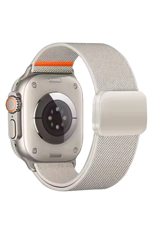 Watch Ultra 49mm Nylon Manyetik Kordon - Beyaz