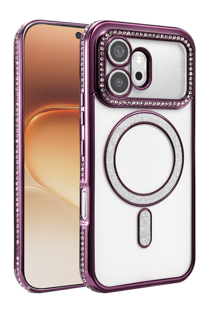 Honor 600 Joke Simli Magneticsafe Kılıf - Derin Mor