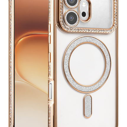Honor 600 Joke Simli Magneticsafe Kılıf - Gold
