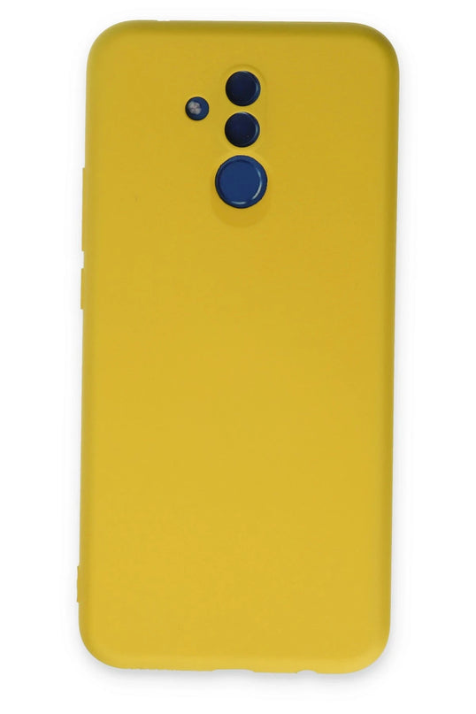 Huawei Mate 20 Lite Nano içi Kadife Silikon Kılıf - Sarı