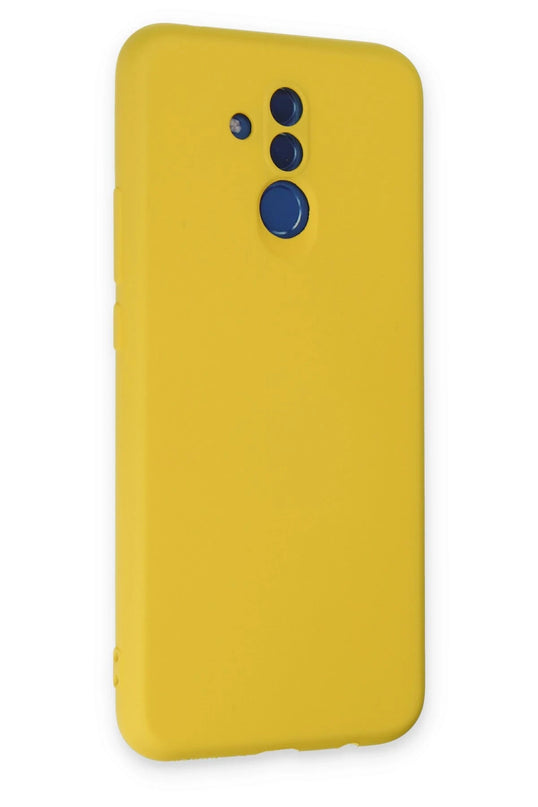 Huawei Mate 20 Lite Nano içi Kadife Silikon Kılıf - Sarı 2