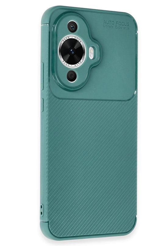 Huawei Nova 12S Auto Focus Karbon Kapak Kılıf - Koyu Yeşil 2