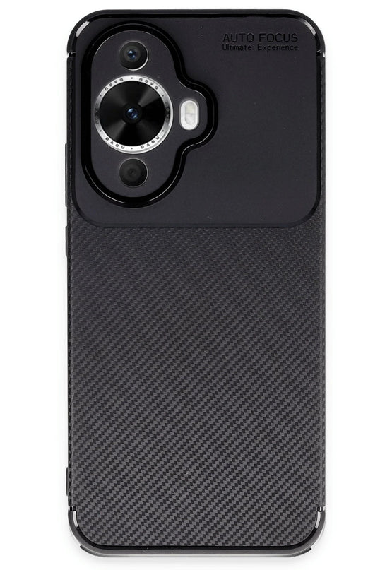 Huawei Nova 12S Auto Focus Karbon Kapak Kılıf - Siyah