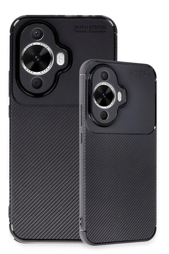 Huawei Nova 12S Auto Focus Karbon Kapak Kılıf - Siyah 3