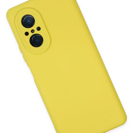 Huawei Nova 9 SE Nano içi Kadife Silikon Kılıf - Sarı 3