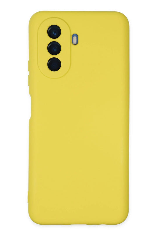 Huawei Nova Y70 Nano içi Kadife Silikon Kılıf - Sarı