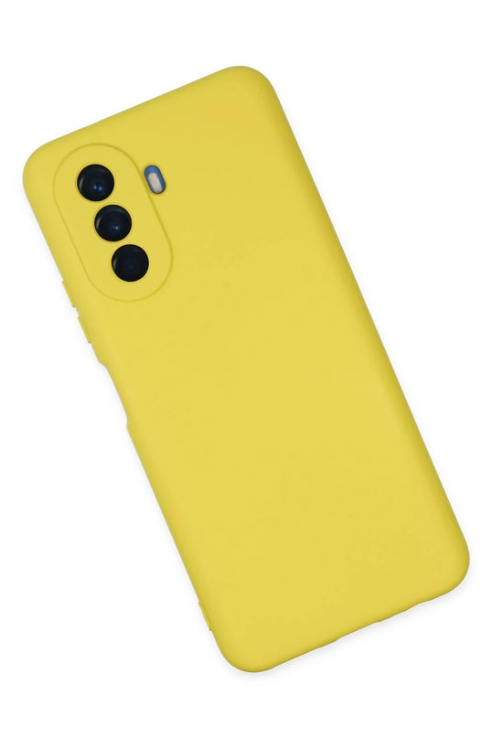 Huawei Nova Y70 Nano içi Kadife Silikon Kılıf - Sarı 3