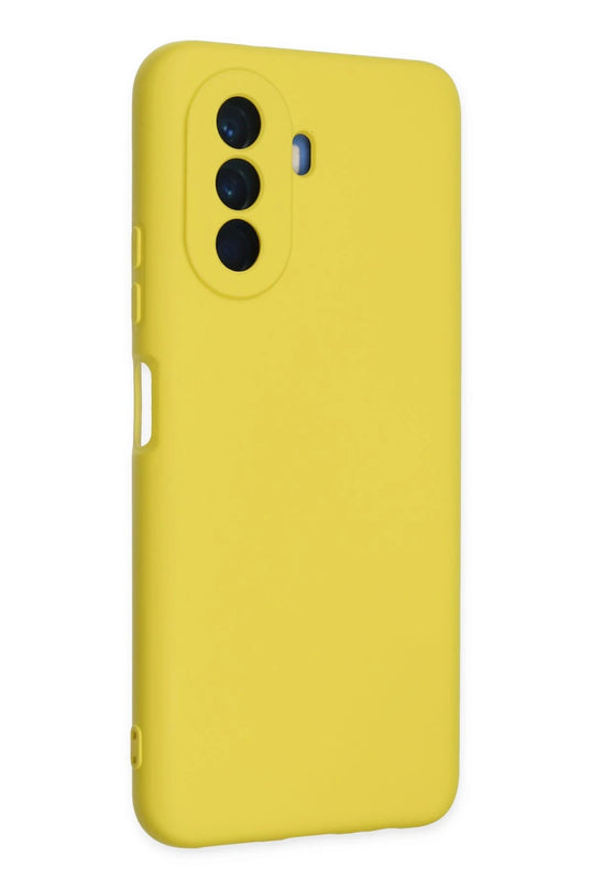 Huawei Nova Y70 Nano içi Kadife Silikon Kılıf - Sarı 2