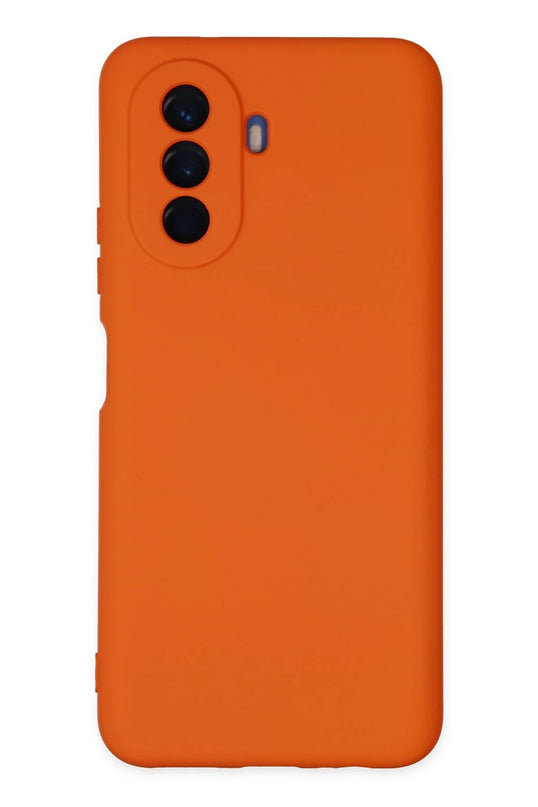 Huawei Nova Y70 Nano içi Kadife Silikon Kılıf - Turuncu