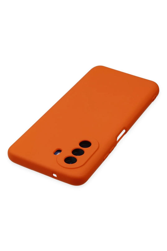 Huawei Nova Y70 Nano içi Kadife Silikon Kılıf - Turuncu 5