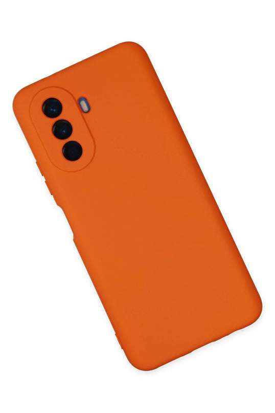 Huawei Nova Y70 Nano içi Kadife Silikon Kılıf - Turuncu 3