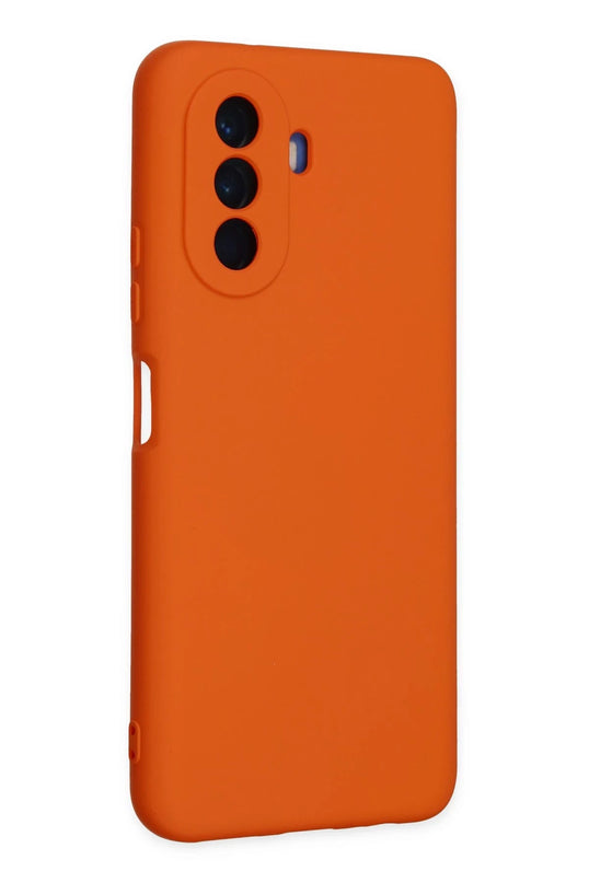Huawei Nova Y70 Nano içi Kadife Silikon Kılıf - Turuncu 2