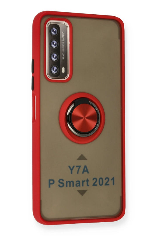 Huawei P Smart 2021 Montreal Yüzüklü Silikon Kapak Kılıf - Kırmızı 2