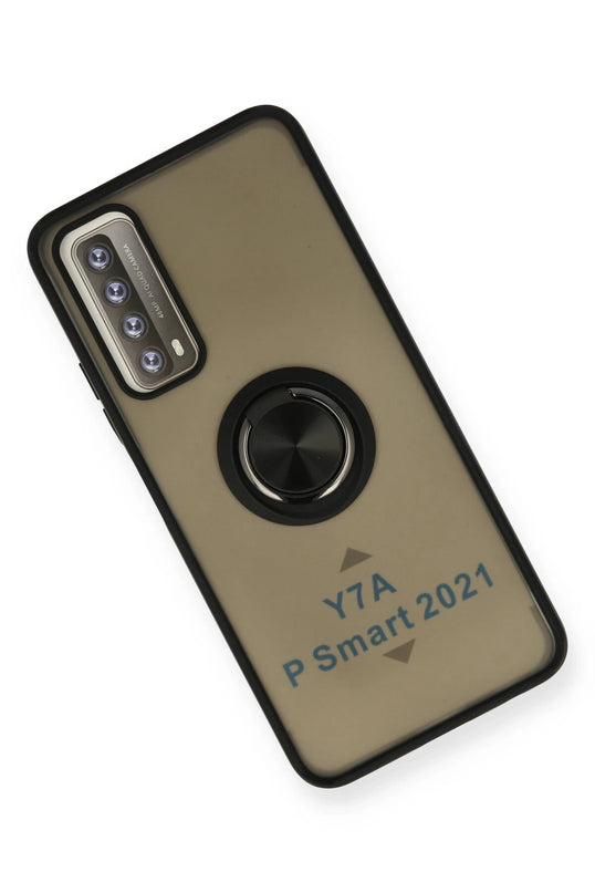 Huawei P Smart 2021 Montreal Yüzüklü Silikon Kapak Kılıf - Siyah 3