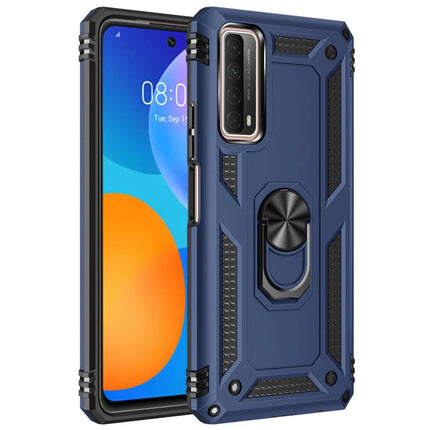Huawei P Smart 2021 Sofya Yüzüklü Silikon Kapak Kılıf - Lacivert