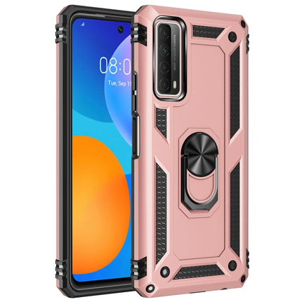 Huawei P Smart 2021 Sofya Yüzüklü Silikon Kapak Kılıf - Rose