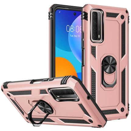 Huawei P Smart 2021 Sofya Yüzüklü Silikon Kapak Kılıf - Rose 2