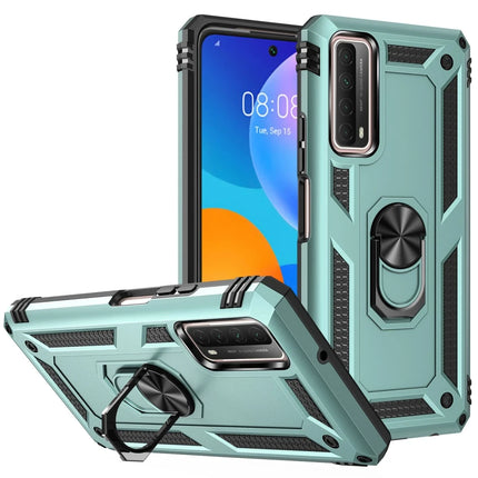 Huawei P Smart 2021 Sofya Yüzüklü Silikon Kapak Kılıf - Yeşil 2