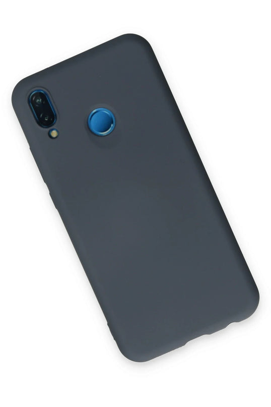 Huawei P20 Lite Nano içi Kadife Silikon Kılıf - Gri 3