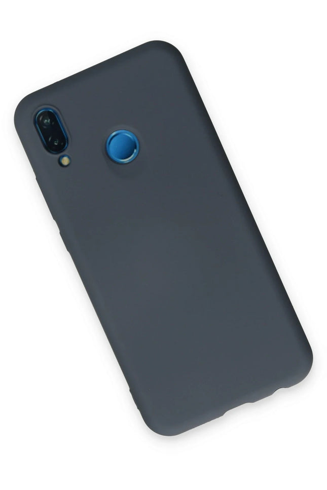 Huawei P20 Lite Nano içi Kadife Silikon Kılıf - Gri 3