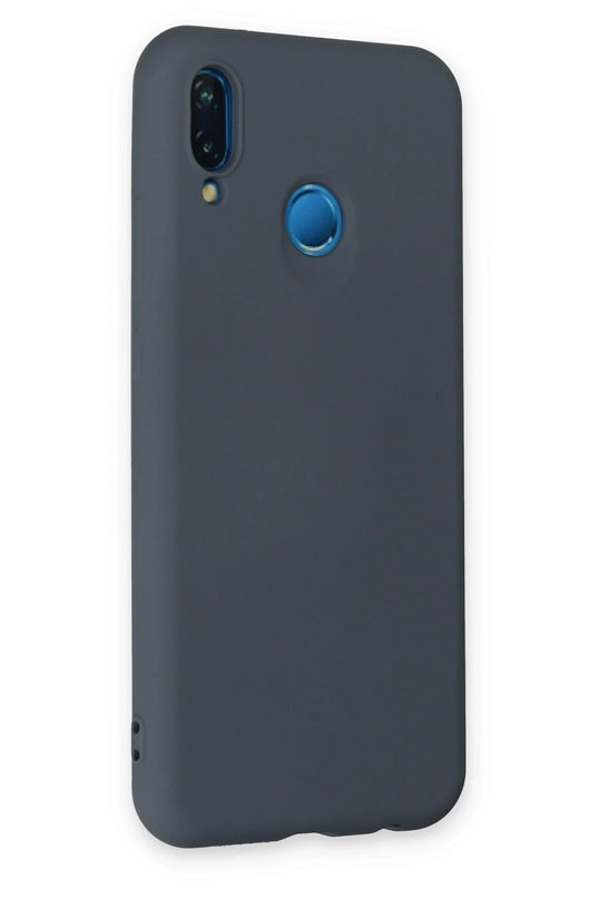 Huawei P20 Lite Nano içi Kadife Silikon Kılıf - Gri 2