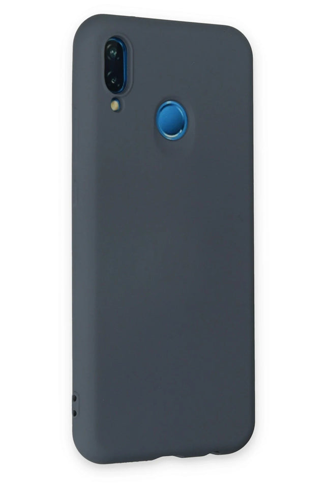 Huawei P20 Lite Nano içi Kadife Silikon Kılıf - Gri 2