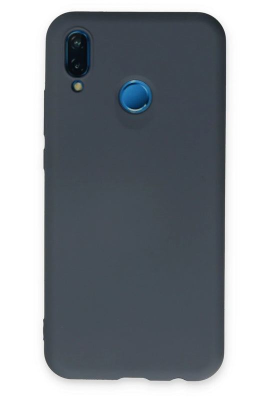 Huawei P20 Lite Nano içi Kadife Silikon Kılıf - Gri