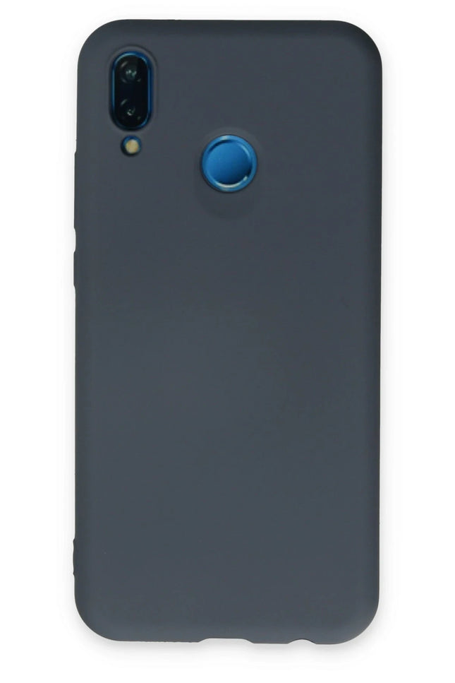 Huawei P20 Lite Nano içi Kadife Silikon Kılıf - Gri