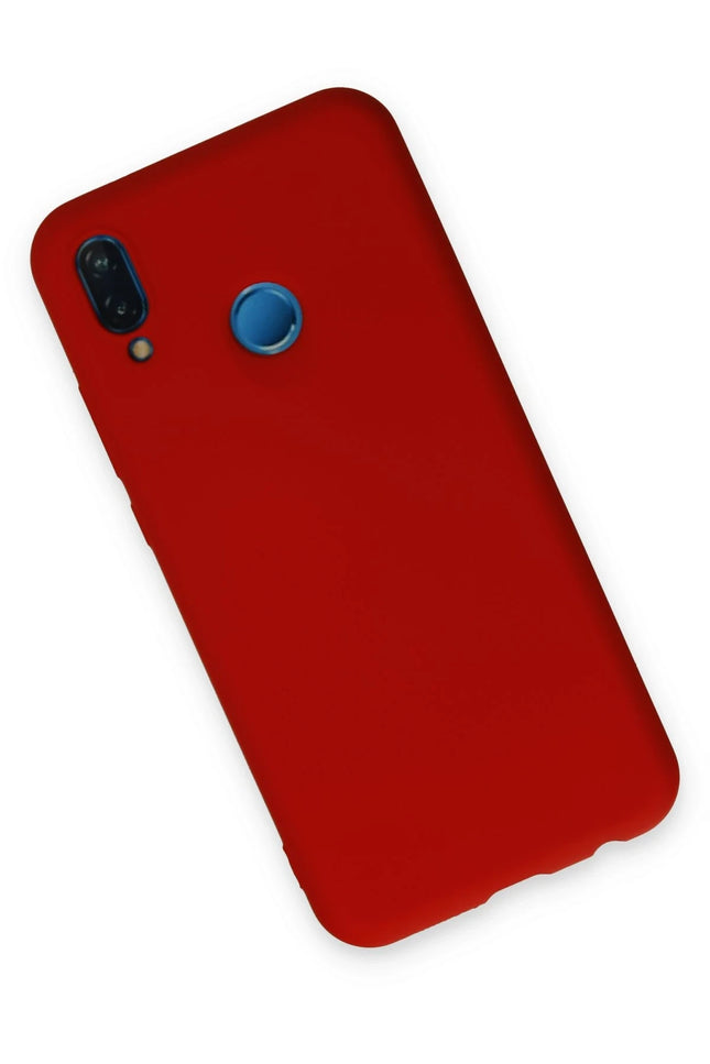 Huawei P20 Lite Nano içi Kadife Silikon Kılıf - Kırmızı 3