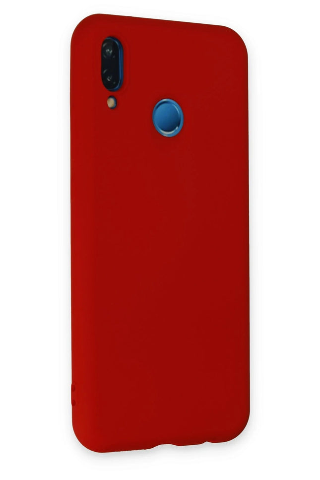 Huawei P20 Lite Nano içi Kadife Silikon Kılıf - Kırmızı 2