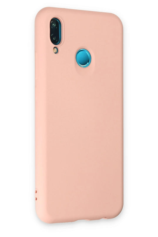 Huawei P20 Lite Nano içi Kadife Silikon Kılıf - Pudra 2