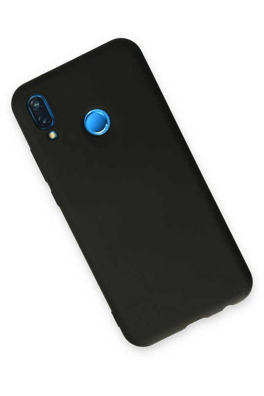 Huawei P20 Lite Nano içi Kadife Silikon Kılıf - Siyah 3