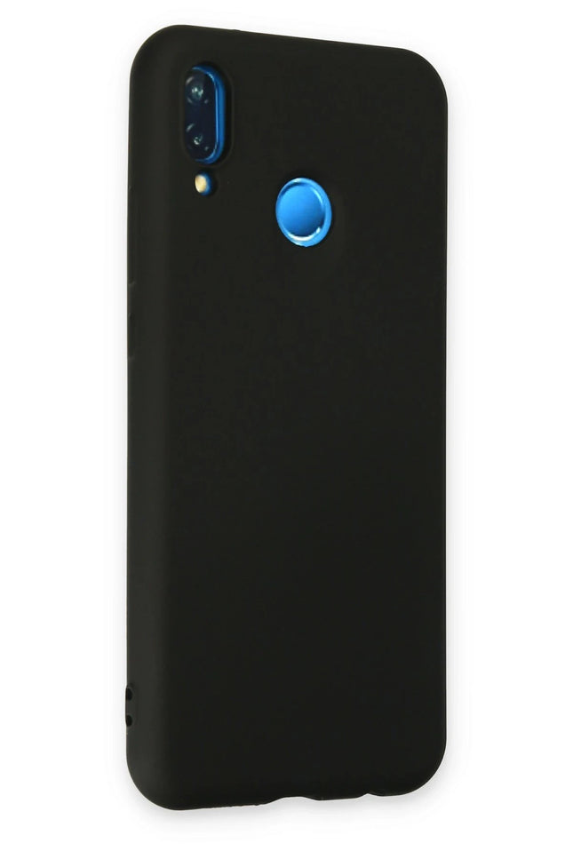 Huawei P20 Lite Nano içi Kadife Silikon Kılıf - Siyah 2