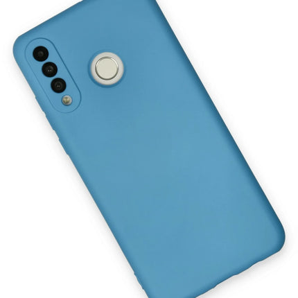 Huawei P30 Lite Nano içi Kadife Silikon Kılıf - Mavi 3