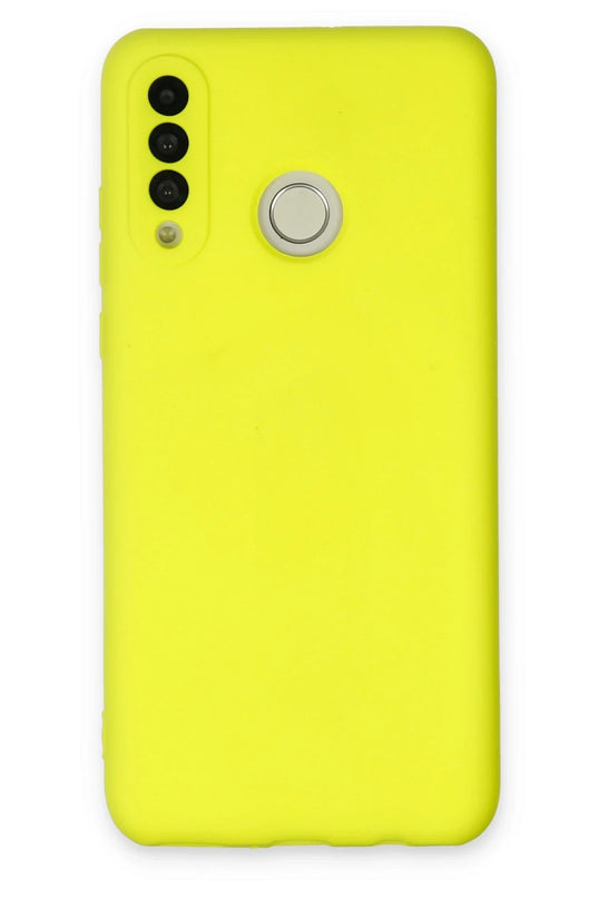 Huawei P30 Lite Nano içi Kadife Silikon Kılıf - Sarı