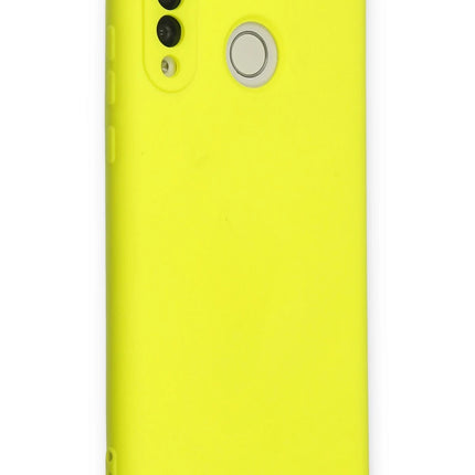 Huawei P30 Lite Nano içi Kadife Silikon Kılıf - Sarı 2
