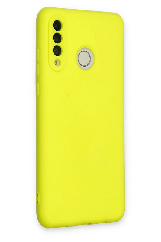 Huawei P30 Lite Nano içi Kadife Silikon Kılıf - Sarı 2