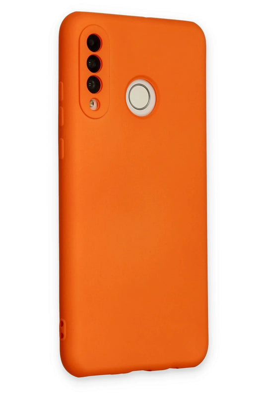 Huawei P30 Lite Nano içi Kadife Silikon Kılıf - Turuncu 2
