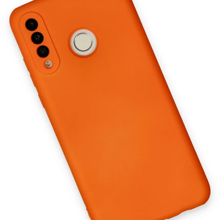 Huawei P30 Lite Nano içi Kadife Silikon Kılıf - Turuncu 3