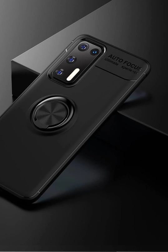 Huawei P40 Range Yüzüklü Silikon Kılıf - Siyah 3