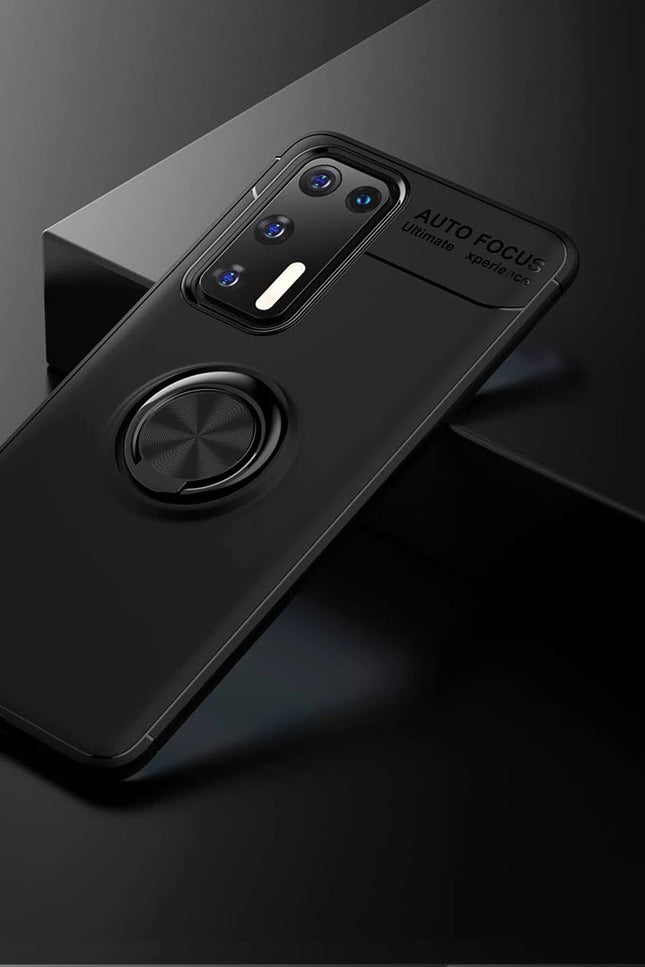 Huawei P40 Range Yüzüklü Silikon Kılıf - Siyah 3
