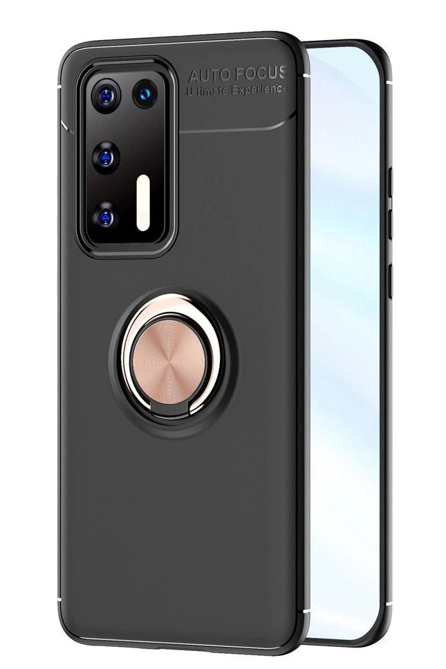 Huawei P40 Range Yüzüklü Silikon Kılıf - Siyah 4