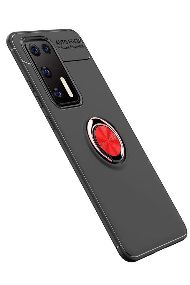 Huawei P40 Range Yüzüklü Silikon Kılıf - Siyah 2 2