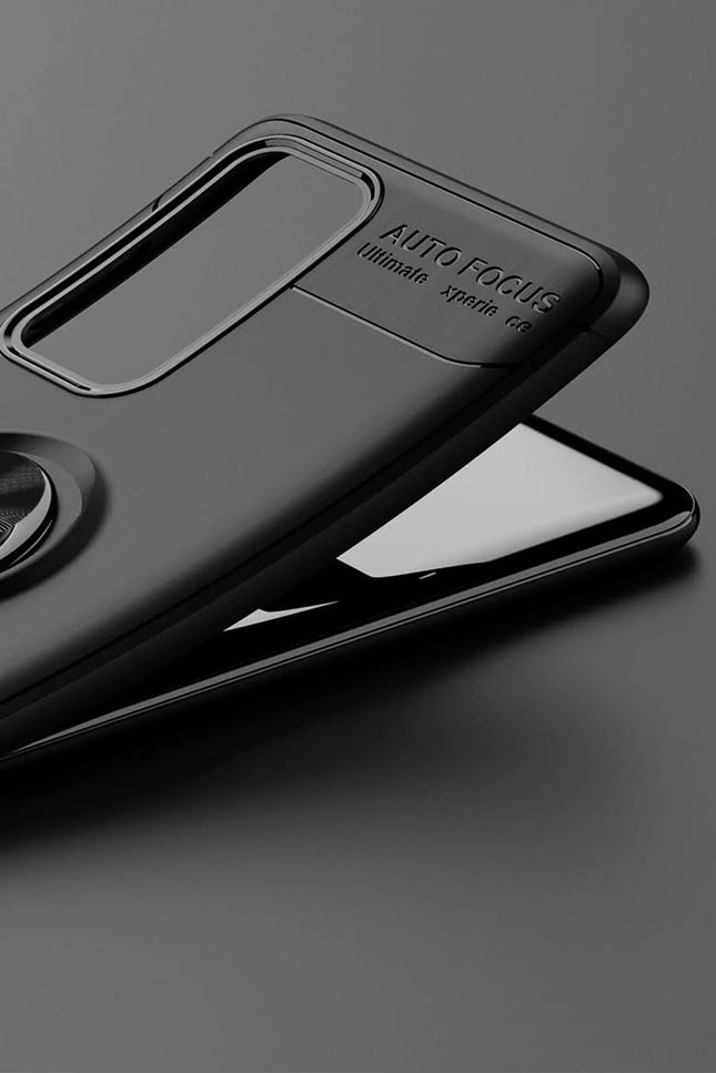 Huawei P40 Range Yüzüklü Silikon Kılıf - Siyah 3 4