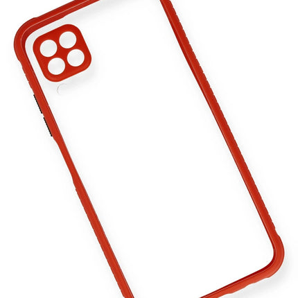 Huawei P40 Lite Miami Şeffaf Silikon Kılıf - Kırmızı 3