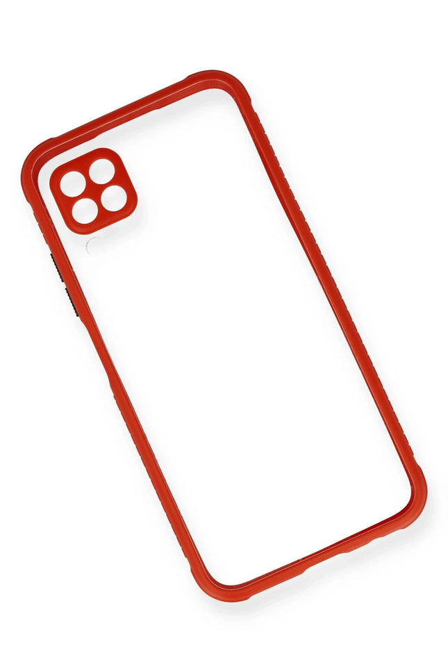 Huawei P40 Lite Miami Şeffaf Silikon Kılıf - Kırmızı 3