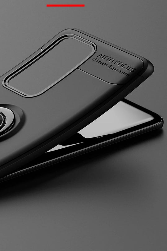 Huawei P40 Pro Range Yüzüklü Silikon Kılıf - Siyah 4