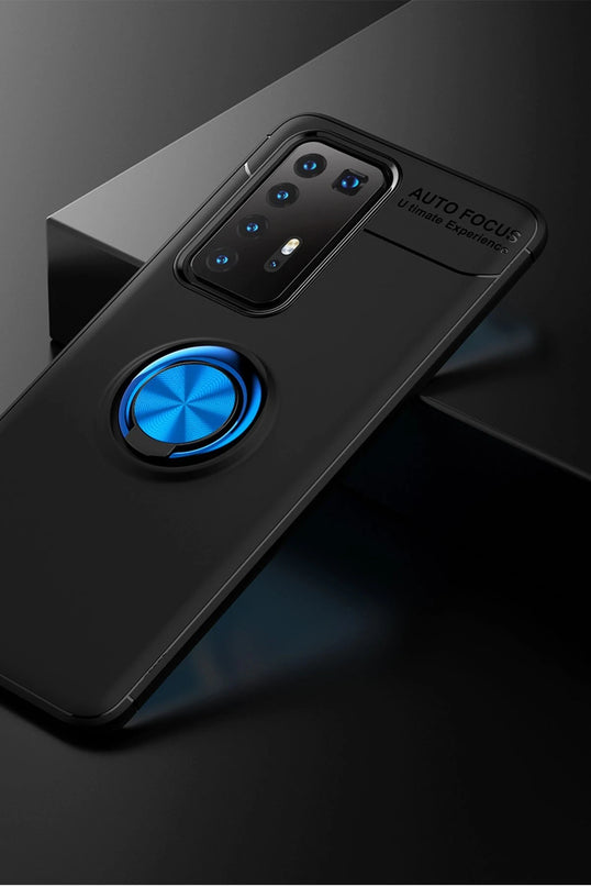 Huawei P40 Pro Range Yüzüklü Silikon Kılıf - Siyah 2 3